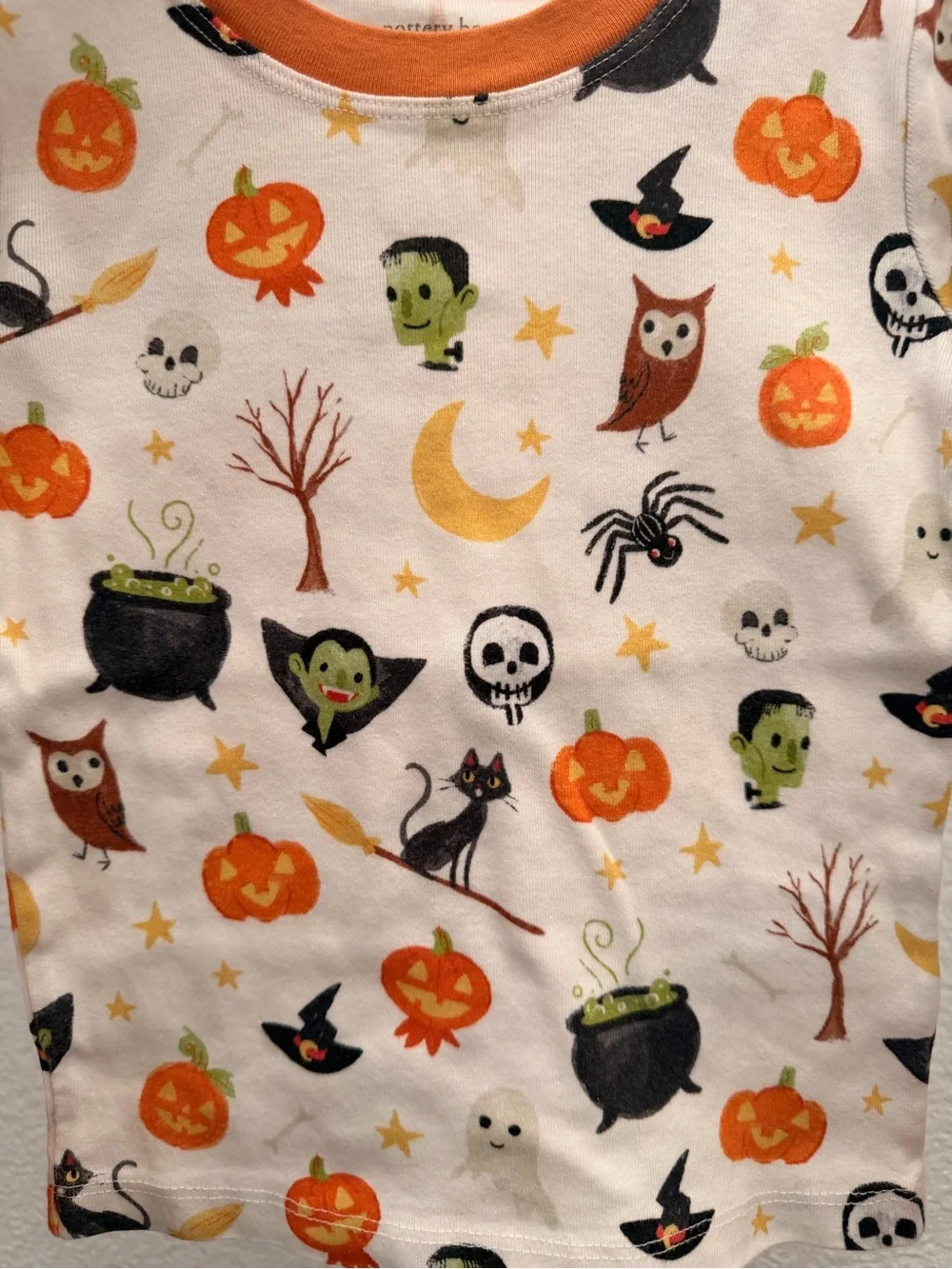 Pottery Barn Kids Halloween Pajama Set - Orange & White